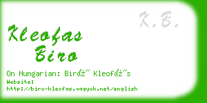 kleofas biro business card